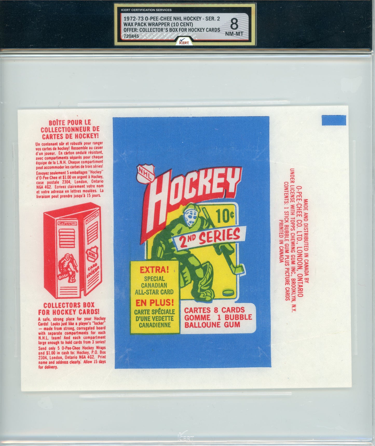 1972 O-Pee-Chee #NNO Wrapper Series 2 iCert 8