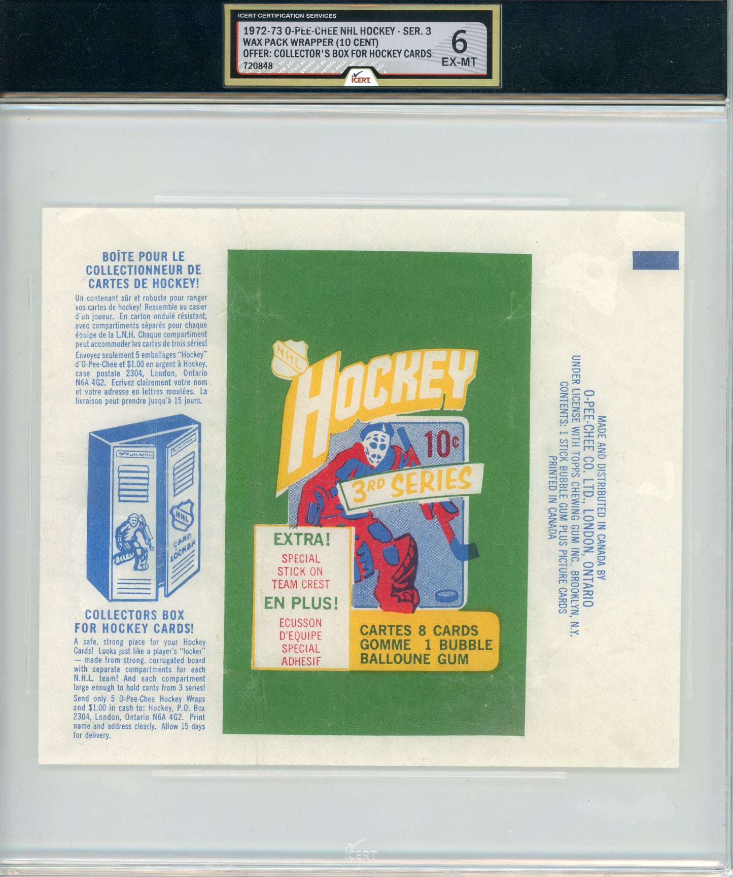 1972 O-Pee-Chee #NNO Wrapper Series 3 iCert 6