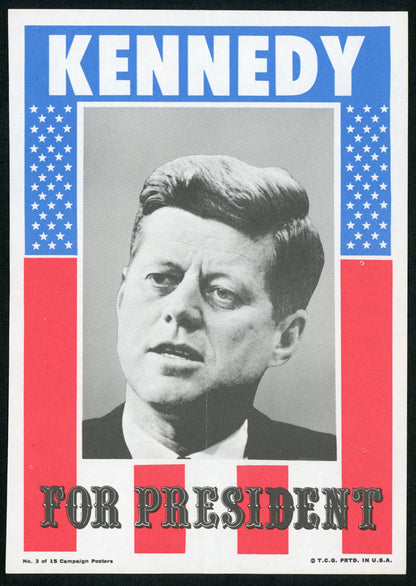 1972 TOPPS U.S. PRESIDENTS CAMPAIGN POSTERS COMPLETE SET of 15