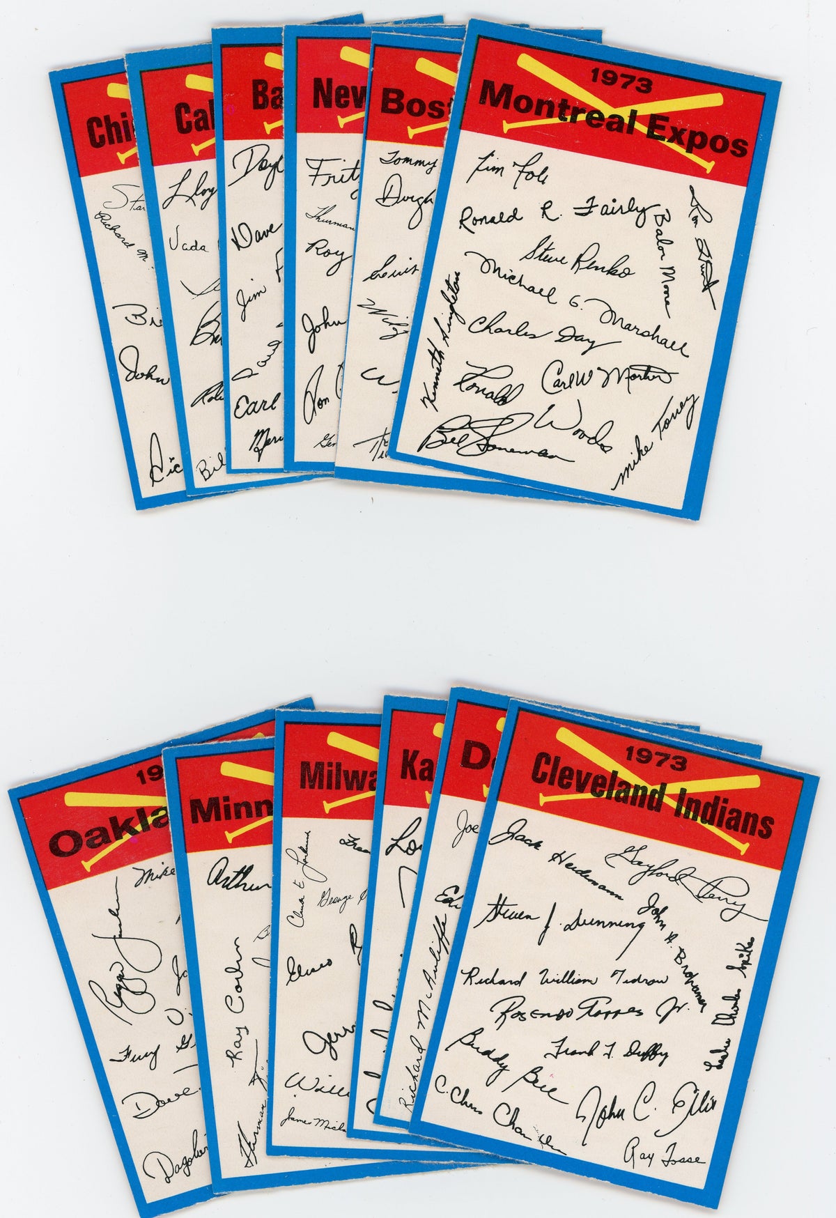 1973 O-Pee-Chee MLB Team Checklist Complete Set of 24