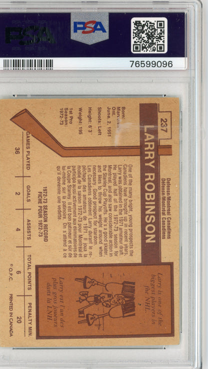 1973 O-Pee-Chee #237 Larry Robinson PSA 5 RC HOF