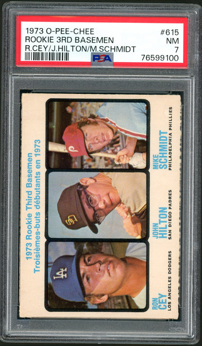 1973 O-Pee-Chee #615 Mike Schmidt RC HOF PSA 7