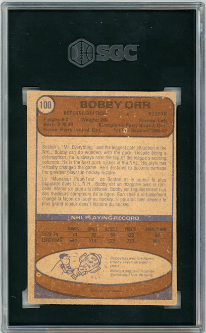 1974 O-Pee-Chee #100 Bobby Orr HOF SGC 4.5