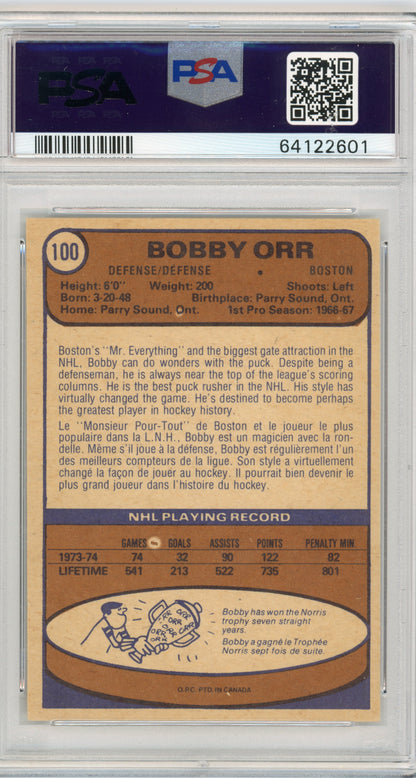 1974 O-Pee-Chee #100 Bobby Orr HOF PSA 6