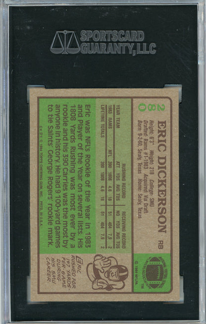 1965 Topps #280 Eric Dickerson RC HOF SGC 8