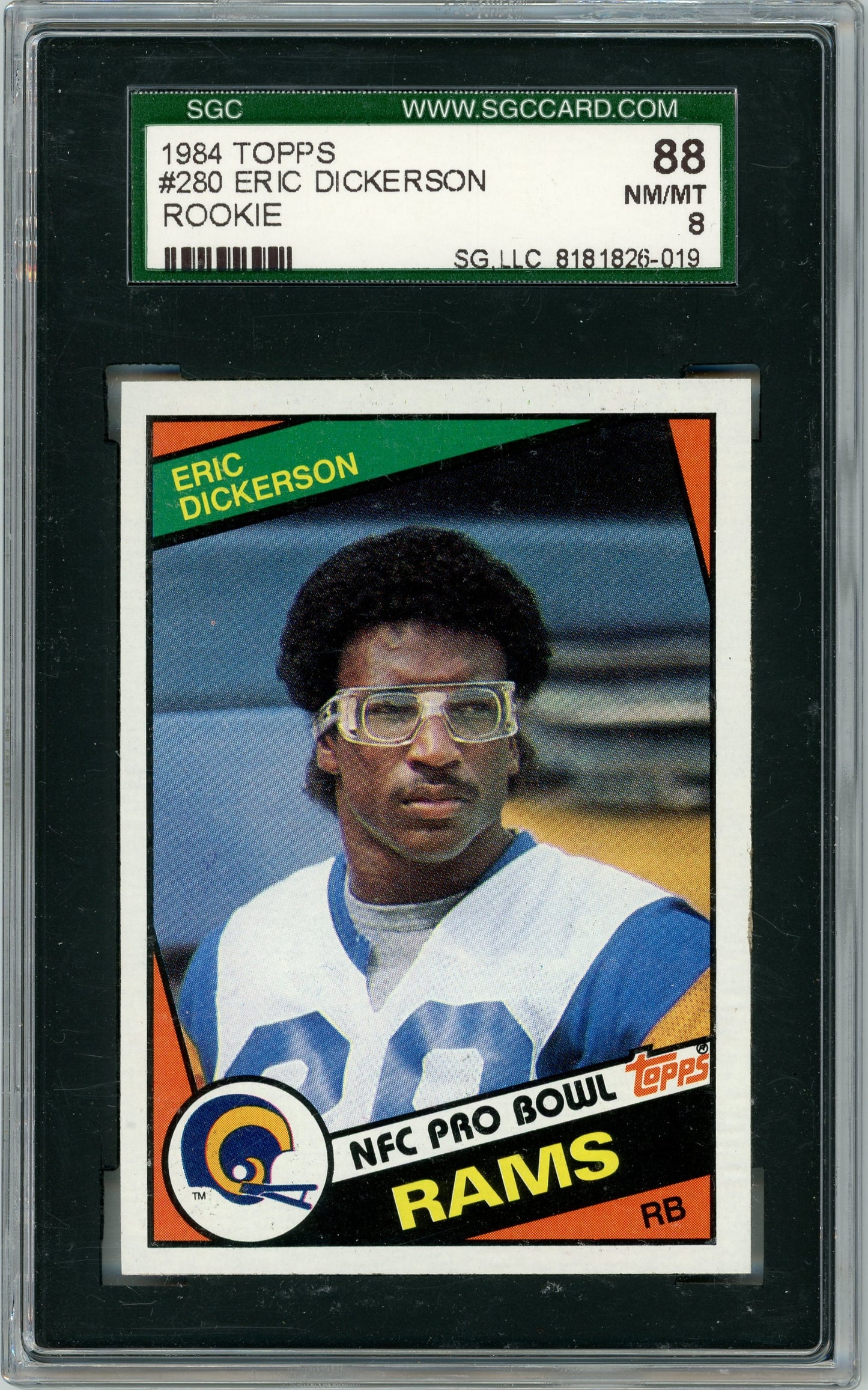 1965 Topps #280 Eric Dickerson RC HOF SGC 8