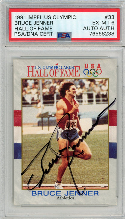 1991 Impel US Olympic #33 Bruce Jenner PSA 6 Autographed